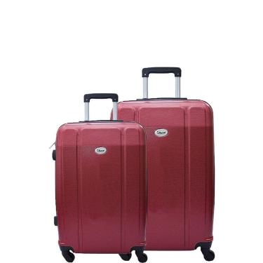 Imagem de Conjunto de Mala de Viagem Abs Ika Continental Cadeado Rodas Giro 360 2 Peças P/m Vermelho