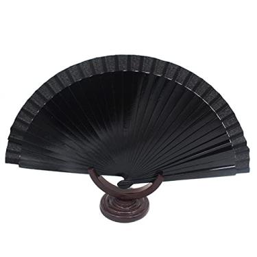 Imagem de Ventilador dobrável Cor sólida Ventiladores dobráveis dança festa de casamento leques de renda de seda de plástico ventilador de mão dobrável decoração de casa leque feito à mão presentes de ventilador feitos à mão acessórios decorativos feitos à mão (Cor: 7)