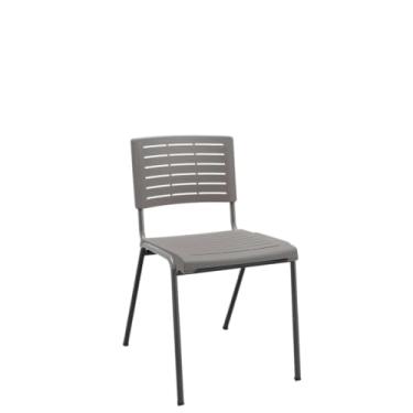 Imagem de Plaxmetal, Cadeira Fixa Escritório Multiuso Niala Plaxmetal NR17 Basalto (Cinza)