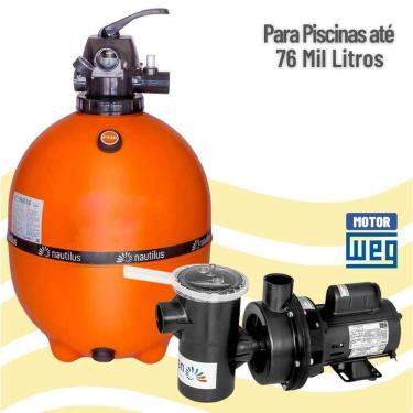 Imagem de Conjunto Filtro E Motobomba 3/4Cv Para Piscina Até 76 Mil Litros - Nautilus