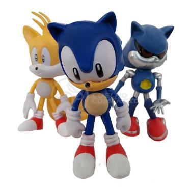 Imagem de Kit 3 Bonecos Metal, Tails, Sonic 16Cm Videogame 8