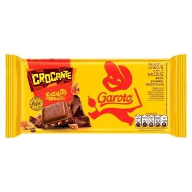 Imagem de Chocolate Garoto Tablete Crocante 80G - Embalagem Com 16 Unidades