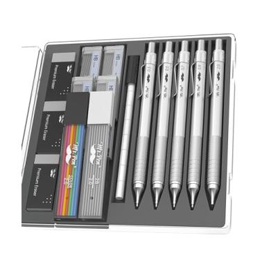 Imagem de Mr. Pen - Conjunto de lapiseira de metal, 5 tamanhos, 0,3, 0,5, 0,7, 0,9, 2 mm, lápis mecânicos, lápis de esboço, lápis de desenho, lapiseira de metal