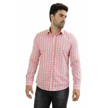 Imagem de Camisa Masc Ixória Manga L Slim Fit Xadrez /Br/Pto-Masculino