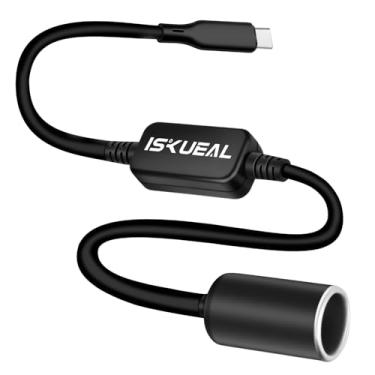 Imagem de Adaptador USB C para acendedor de cigarro, 12V/18W, USB C para cigarro, adaptador para isqueiro Cabo de alimentação para câmera de painel, detector de radar, GPS, tiras de luz LED de carro e