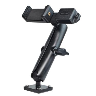 Imagem de HYS Suporte de base de perfuração resistente para smartphones e todos os rádios amadores HT com clipe de cinto, suporte de tablet de base de broca para caminhões, montagem na parede, veículos