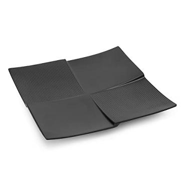 Imagem de Prato Quadrado Black Gourmet Mix Preto 23Cm