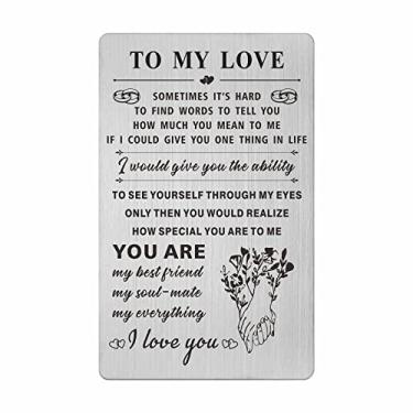 Imagem de Resdink I Love You Gifts for Her Women, Cartão de Natal romântico de Dia dos Namorados para namorada esposa, presente de amor de aniversário feminino, mini nota de amor