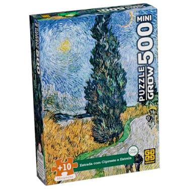 Imagem de Quebra-Cabeça 500 Peças MINI - ESTRADA COM CIPRESTE E ESTRELA - VAN GOGH - Grow