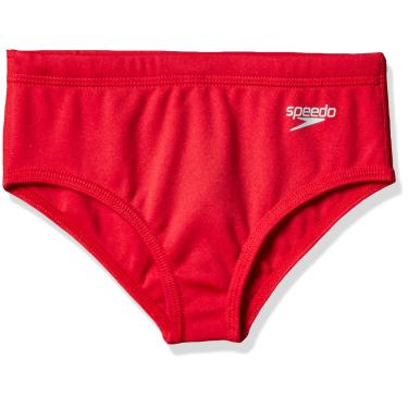Imagem de Sunga Infantil, Speedo, Acquaplus, Modelo Liso com Forro Interno e Cordão Personalizado, Tamanho Kids, tamanho 8 - Vermelho