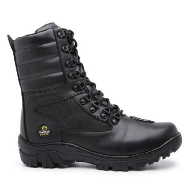 Imagem de Bota Militar Masculina Tática Couro Confortável Palmilha Gel Patrulha 