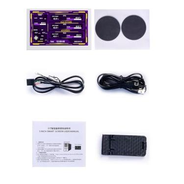 Imagem de Monitor de temperatura de computador de 12,7 cm, CPU, GPU, uso de RAM e exibição de temperatura, velocidade da Internet, data, monitor de hora