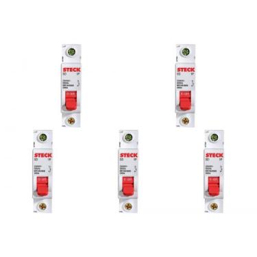 Imagem de Kit C/5 - Disjuntor Steck Din Unipolar 25A Sd61 3Ka