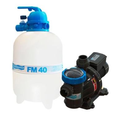 Imagem de Kit Filtro E Bomba Motor 1/2cv Piscinas Até 50m³ Sodramar, FM40 + BMC5