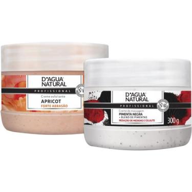 Imagem de Kit pimenta negra 300g esfoliante apricot forte abrasão 300g - D'agua 