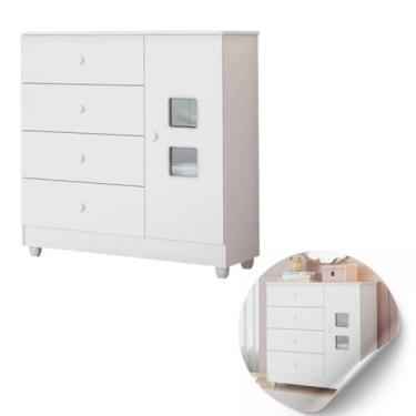 Imagem de Cômoda Quarto Bebê Gavetas Mdf Resistente Unissex Moderna - CASA E MOB