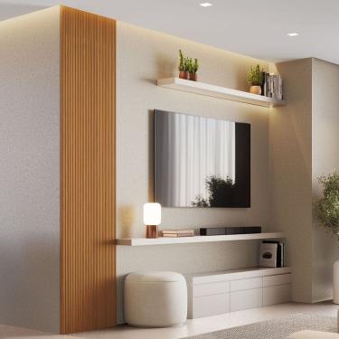 Imagem de Painel Ripado Decorativo Toronto 100% Mdf em Placa 58x250x3,3 Freijó