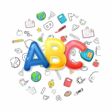 Imagem de Painel de Tecido Sublimado Abc Letras Desenhos Escola 150x150 - Fabrik