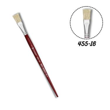 Imagem de Pincel Condor 455-16 Chato Plano Cerda Alvejada Cabo Curto