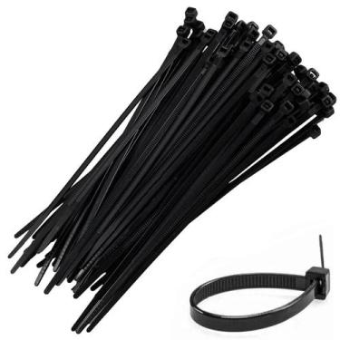 Imagem de Kit 100 Abraçadeiras de Nylon Fita Hellermann 400mm x 3,6mm Preta Cort