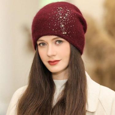 Imagem de Touca Inverno Feminino Pele De Coelho Casual - ElaShopp