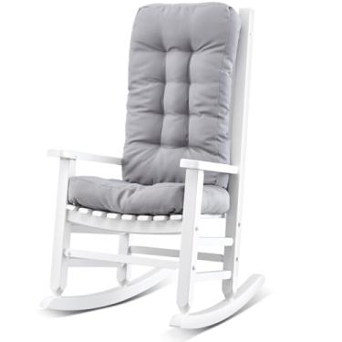 Imagem de Yalikop Conjunto de almofadas para cadeira de balanço infantil, cadeira de balanço para ambientes internos e externos, balancim de madeira para varanda, varanda, gramado, ambientes internos e externos