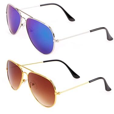 Imagem de Creamily Óculos de sol aviador infantil para meninos e meninas, crianças de 2 a 9 anos, lentes polarizadas com proteção UV (2 pares)
