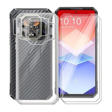 Imagem de KJYFOANI Capa de telefone Oukitel WP30 Pro, com 2 x películas de vidro temperado, antiarranhões, à prova de choque, capa amortecedora de TPU transparente e macia para Oukitel WP30 Pro (6,7 polegadas) - Transparente