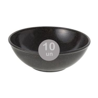 Imagem de 10un Tigela bowl 1lt salada petisco Preto 18,5cm - Evo