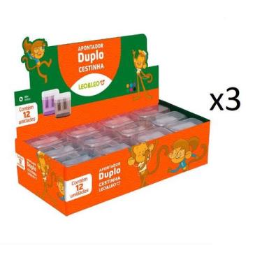 Imagem de Kit Apontador Duplo Cestinha C/Deposito- 36un- Atacado - Lynx produçõe