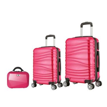 Imagem de Mala de Viagem Média, Grande C/ Frasqueira Em ABS As67  - Eagle, Rosa 