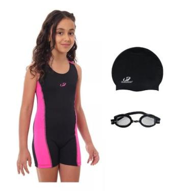Imagem de Kit Maiô Macaquinho Infantil, Óculos UV e Touca a Escolher Natação GHH