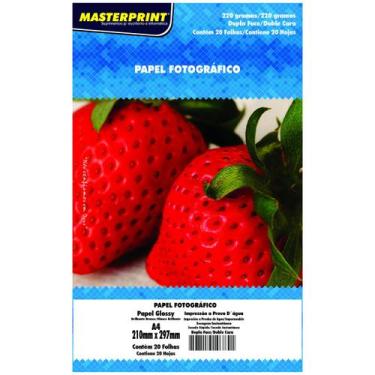 Imagem de Papel Fotográfico Dupla Face A4 220g Glossy Branco Brilhante Masterpri