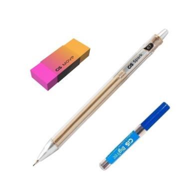 Imagem de Kit Lapiseira Spark 0.7mm Ouro + Grafite + Borracha Move - CIS