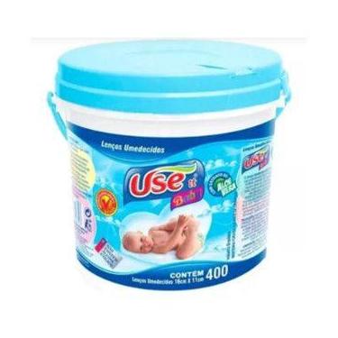 Imagem de Balde  Lenços Umedecidos Use It Baby Com 400 Unidades Azul