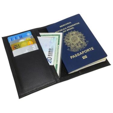 Imagem de Porta Passaporte e Documentos em Sintético Preto Sarroche