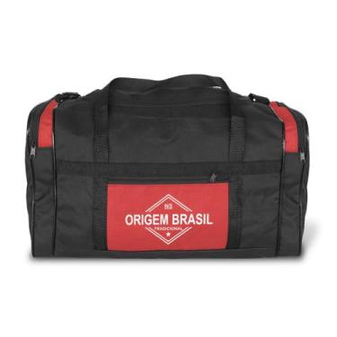 Imagem de Bolsa de Viagem e Academia Média N5 Lona Origem Brasil, Vermelho