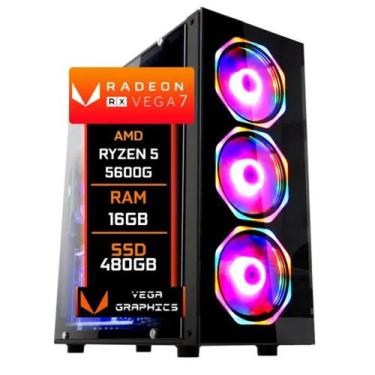 Imagem de PC Gamer Fácil Amd ryzen 5 5600G Radeon Vega 7 Graphics 16GB DDR4 3000