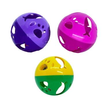 Imagem de Bolinha De Brinquedo Com Guizo Para Gatos Material Plástico