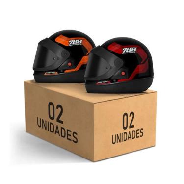 Imagem de Kit 2 Capacetes Sport Moto 788 Viseira Fumê Fechados Pro Tork Masculin