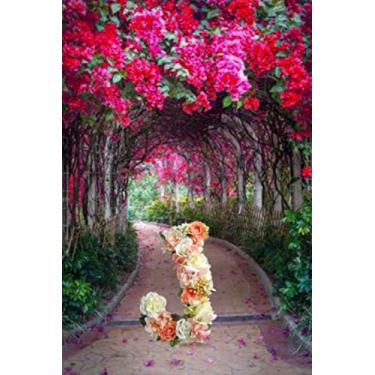 Imagem de J: Letter J Initial Alphabet Monogram Notebook color flowers Pink, confetti writing Journal Diary Planner Gift for Girls Women and Moms