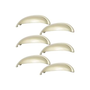 Imagem de 6 Unidades Puxador Concha Meia Lua P/Gaveta Armario Móveis (Dourado Fosco)