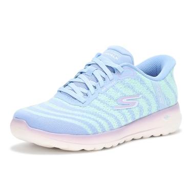 Imagem de Skechers Tênis feminino Go Walk Joy Juneau Hands Free Slip-ins, Azul/menta, 36