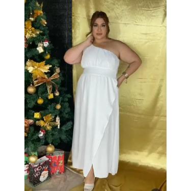 Imagem de Vestido  Plus Size Moda Feminina Tendência/De um Ombro Só.. - Nanda Fa