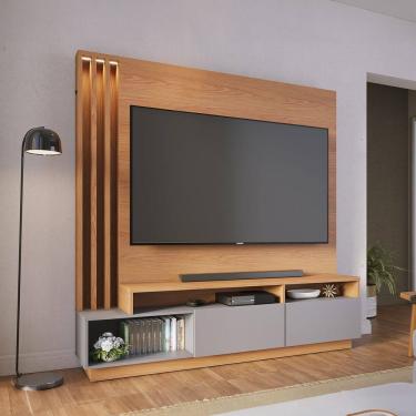 Imagem de Estante Home para TV 65 Pol com Led 180x184cm Humaitá Freijó Cinza