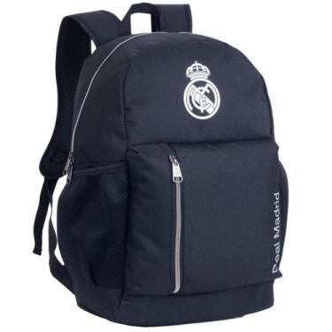 Imagem de Mochila Costas Real Madrid Oficial Esportiva Casual Escolar, Preto