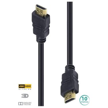 Imagem de Cabo Hdmi 2.0 4K Ultra Hd 3D Conexao Ethernet 10 Metros - H20-10