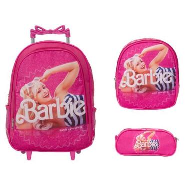 Imagem de Mochila Feminina Barbie Filme Rosa Rodinhas - TOYS 2U