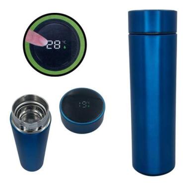 Imagem de Garrafa Térmica Azul Inox Com Visor Led E Filtro 500ml - altomex