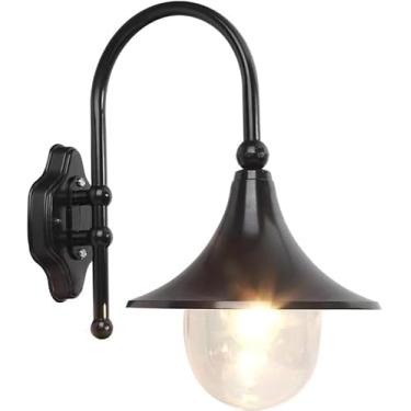 Imagem de Luminária de parede nórdica de acrílico preto para áreas externas, simplicidade de metal, 26/criatividade, trompete, corredor, estudo, para sala, bar, cozinha, sala de jantar, hotel
